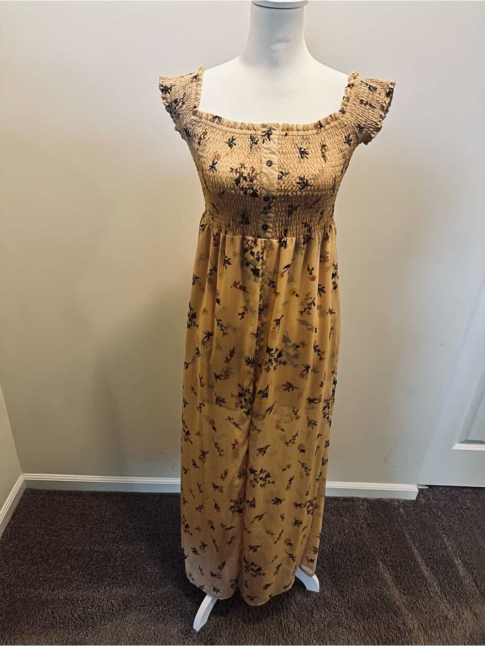 Altar'd State Women’s Floral Flowy Smocked Maxi Romper - Picture 2 of 8